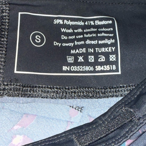 Sweaty Betty Zero Gravity Small Black Pink Floral Print High Waist Zip Pocket - Picture 3 of 6